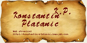 Konstantin Platanić vizit kartica